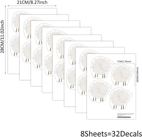 32 PCS Modern Farm Building Wall Decals Peel and Stick, PVC Watercolor Nursery Wall Sticker, Colorful Village Wall Art Decor Decal for Kids Bedroom Playroom Baby Room Classroom Decor in Saudi Arabia