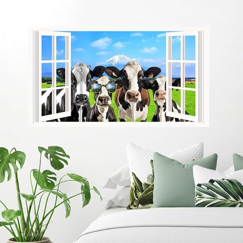 Halloween Witch Wall Stickers 3D Halloween Scene Fake Window Wall Decals Picture Large Holiday Mural Wallpaper Peel and Stick 3D Witches Wall Decor for Bedroom Living Room Home Decoration in Saudi Arabia