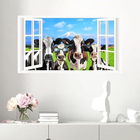 Halloween Witch Wall Stickers 3D Halloween Scene Fake Window Wall Decals Picture Large Holiday Mural Wallpaper Peel and Stick 3D Witches Wall Decor for Bedroom Living Room Home Decoration in Saudi Arabia