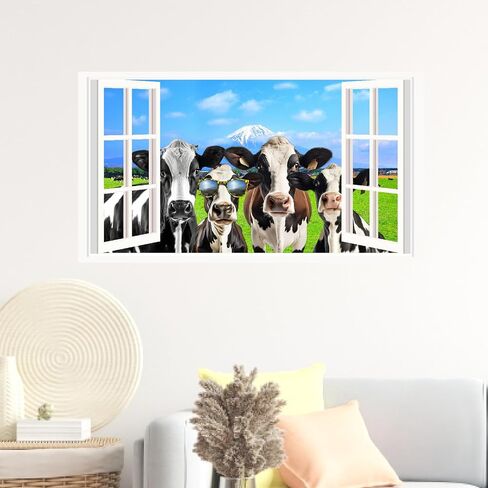 Halloween Witch Wall Stickers 3D Halloween Scene Fake Window Wall Decals Picture Large Holiday Mural Wallpaper Peel and Stick 3D Witches Wall Decor for Bedroom Living Room Home Decoration in Saudi Arabia