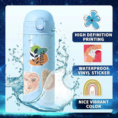 NEGE 50Pcs Cute Boho Stickers for Water Bottles,Waterproof Vinyl Stickers Pack,Laptop Skateboard Hydroflask Phone Computer Scrapbook Car Luggage Decals, Party Decor for Teens Adults Girl in Saudi Arabia