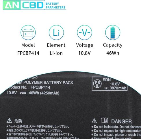 FPCBP414 Replacement Battery for Fujitsu Stylistic Q704 Series FPB0308S CP642113-01 10.8V 46Wh/4250mAh in Saudi Arabia