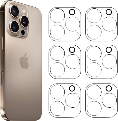 6PCS Rear Back Camera Lens Protector Tempered Glass for iPhone 16 Pro Max iPhone 15 Pro Max iPhone 16 Pro iPhone 15 Pro - HD Clear Full Coverage Guard in Saudi Arabia