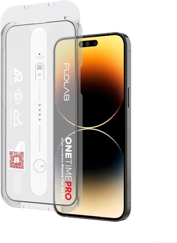 واقي شاشة الخصوصية FLOLAB NanoArmour ONETIME PRO المضاد للانعكاس لهاتف iPhone 14 Pro، أفضل زجاج مقسى لهاتف iPhone يحمي خصوصيتك - متين وسلس وسهل التركيب وخالي من الغبار in Saudi Arabia
