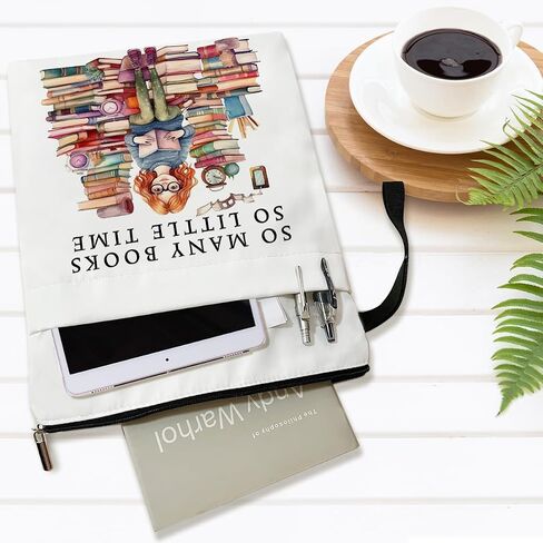 Floral Book Sleeve with Zipper, Book Sleeve for Book Lovers Gifts for Teacher Librarian Bookworm Bookish, Aesthetics Gifts for Women, Reader Book Protector Cover for Paperbacks Pouch Case (B05) in Saudi Arabia