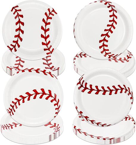 40Pcs Baseball Party Plates Decorations - Including 9" Baseball Ball Plates Disposable Dinner Plates for Kids Baseball Fan Sports Event Baseball Theme Party Supplies in Kuwait