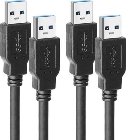 PASOW 2 Pack USB 3.0 Male to Male Cable Type A to A Male SuperSpeed USB to USB Extension Cord for Data Transfer (1.5 Feet) in Saudi Arabia