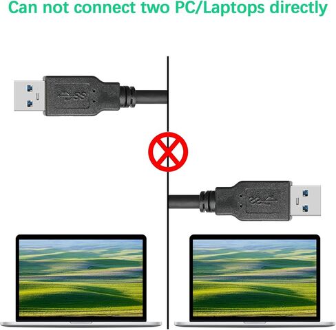 PASOW 2 Pack USB 3.0 Male to Male Cable Type A to A Male SuperSpeed USB to USB Extension Cord for Data Transfer (1.5 Feet) in Saudi Arabia