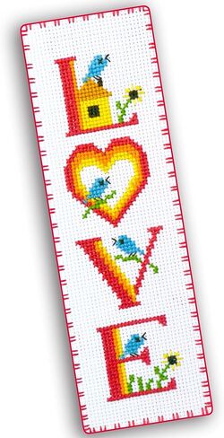 Povitrulya Counted Cross Stitch kit Mamacado - Embroidery Set for DIY Bookmark with 16 Count Blank Aida Fabric, Paper Pattern and presorted Floss in Kuwait