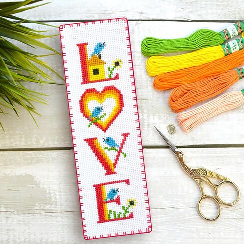 Povitrulya Counted Cross Stitch kit Mamacado - Embroidery Set for DIY Bookmark with 16 Count Blank Aida Fabric, Paper Pattern and presorted Floss in Kuwait