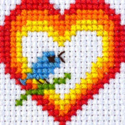 Povitrulya Counted Cross Stitch kit Mamacado - Embroidery Set for DIY Bookmark with 16 Count Blank Aida Fabric, Paper Pattern and presorted Floss in Kuwait