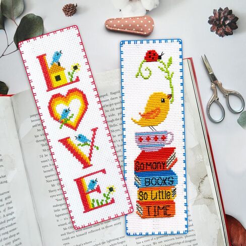 Povitrulya Counted Cross Stitch kit Mamacado - Embroidery Set for DIY Bookmark with 16 Count Blank Aida Fabric, Paper Pattern and presorted Floss in Kuwait