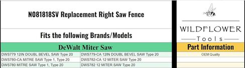 N081818SV Replacement Right Saw Fence for DeWalt DWS779, DWS780 in Saudi Arabia