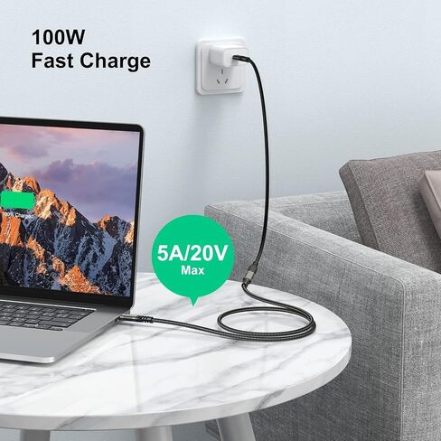 كابل تمديد USB C بطول 3.3 قدم، سلك USB من النوع C ذكر إلى أنثى [USB3.1 Gen2/10Gbps] موسع USB C لنقل المزامنة 100 وات/5 أمبير شحن سريع متوافق مع أجهزة MacBook، والكمبيوتر المحمول، والكمبيوتر اللوحي، والهاتف المحمول والمزيد in Kuwait