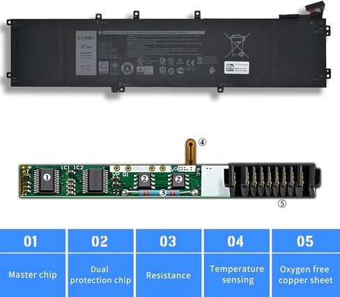 بطارية كمبيوتر محمول 4K1VM لأجهزة الكمبيوتر المحمول Dell G7 17 7700 Vostro 15 7500 Series V0GMT XYCW0 NCC3D 0W62W6 11.4V 97Wh 8070mAh in Kuwait