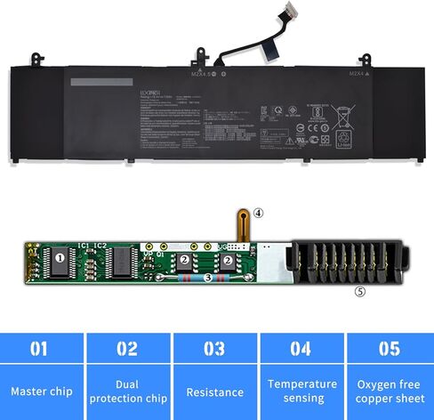 بطارية الكمبيوتر المحمول C41N1814 لـ ASUS Zenbook 15 BX533FD RX533 RX533FD U5300FD UX533 UX533FD UX533FN Series UX533FN-A8021T UX533FD-0042B8565U UX533FD-A7601T 0B200-03120100 C41Pp إه 15.4 فولت 4800 مللي أمبير 73 واط ساعة in Kuwait