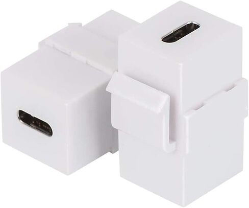 Poyiccot USB C Keystone Jack، (2-Pack) USB 3.1 Type-C موصل Keystone إدراج أنثى إلى أنثى للوحة منفذ لوحة الحائط - أبيض in Saudi Arabia