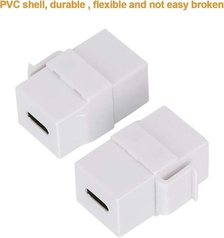 Poyiccot USB C Keystone Jack، (2-Pack) USB 3.1 Type-C موصل Keystone إدراج أنثى إلى أنثى للوحة منفذ لوحة الحائط - أبيض in Saudi Arabia