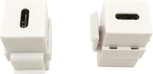 Poyiccot USB C Keystone Jack، (2-Pack) USB 3.1 Type-C موصل Keystone إدراج أنثى إلى أنثى للوحة منفذ لوحة الحائط - أبيض in Saudi Arabia