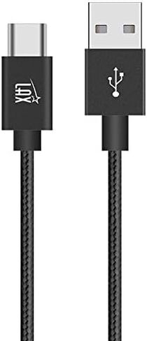 LAX Gadgets USB C Cable - Nylon Braided USB-C Charging Cable & Data Transferring - USB A to USB C for Android Phones, Google Pixel, Apple MacBook & Samsung Galaxy Phones - 6ft - Rainbow (USBC6BOW) in Saudi Arabia