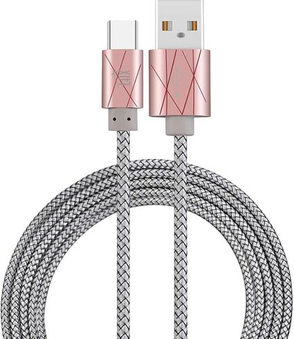 LAX Gadgets USB C Cable - Nylon Braided USB-C Charging Cable & Data Transferring - USB A to USB C for Android Phones, Google Pixel, Apple MacBook & Samsung Galaxy Phones - 6ft - Rainbow (USBC6BOW) in Saudi Arabia