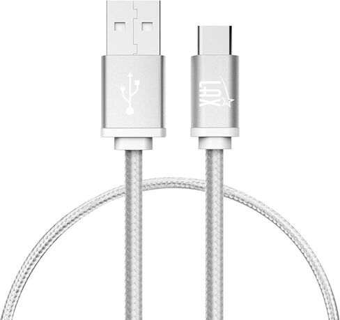 كابل USB C من LAX Gadgets - كابل شحن USB-C مجدول من النايلون ونقل البيانات - USB A إلى USB C لهواتف Android وGoogle Pixel وApple MacBook وSamsung Galaxy - 6 أقدام - قوس قزح (USBC6BOW) in Kuwait