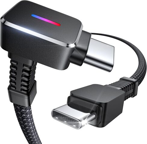 كابل LISEN USB C إلى USB C بطول 10 أقدام، تصميم زاوية يمنى 90 درجة Steam Deck PD سلك شحن سريع مصمم خصيصًا للألعاب المتوافقة مع iPhone 16 pro max/15/14/13 Switch وSamsung Galaxy وMacBook وiPad in Saudi Arabia