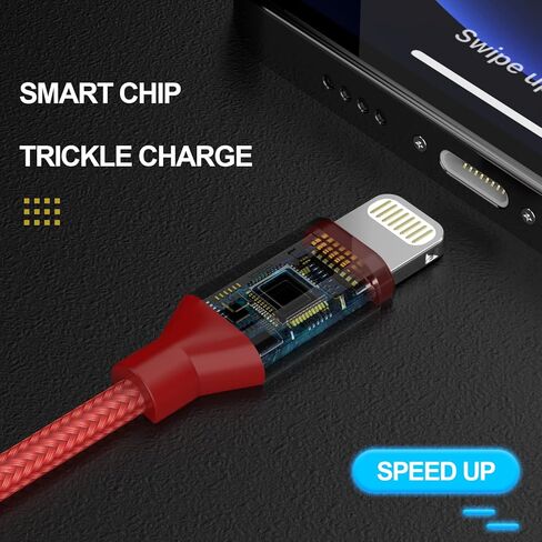 6 Pack [Apple MFi Certified] 3/3/6/6/10/10 FT iPhone Charger Colorful Nylon Lightning Cable Compatible iPhone 13 mini/13/12/11 Pro Max/XS MAX/XR/XS/X/8/7/Plus/6S/6/SE/5S/iPad in Saudi Arabia