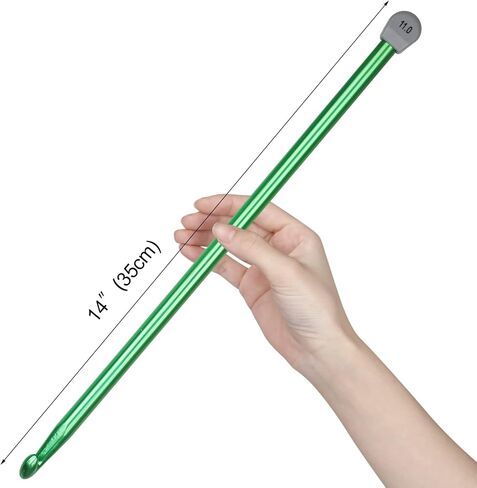 Coopay Tunisian Crochet Hook 9mm, 1PCS Extra Long Crochet Hook 13.8in Afghan Crochet Needle for Crocheting, Large Size Tunisian Crochet Needles for Beginners, Great Knitting Crochet Supplies in Saudi Arabia
