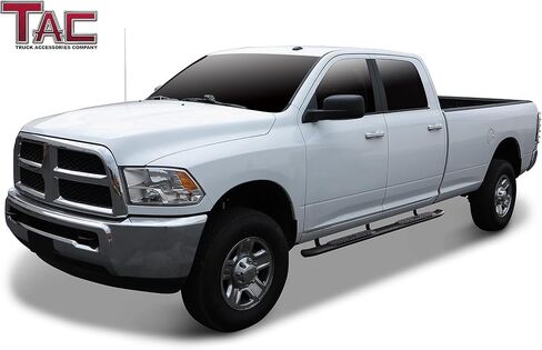 TAC Side Steps Fit 2009-2018 RAM 1500 Crew Cab | 2019-2023 RAM 1500 Classic Crew Cab | 2010-2024 RAM 2500/3500/4500/5500 Crew Cab Pickup Truck 4" Oval Tube Stainless Steel Running Boards 2Pcs in Saudi Arabia