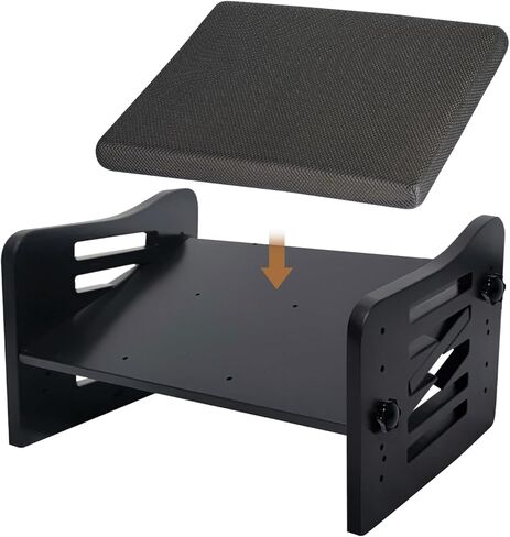 مسند قدم من الخيزران قابل للتعديل تحت المكتب، مسند قدم مريح مع ضبط 7 مستويات، مقعد مسند قدم مائل للمنزل والمكتب وغرفة النوم (خشب بورليوود) in Kuwait