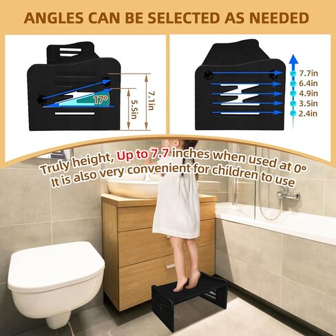 مسند قدم من الخيزران قابل للتعديل تحت المكتب، مسند قدم مريح مع ضبط 7 مستويات، مقعد مسند قدم مائل للمنزل والمكتب وغرفة النوم (خشب بورليوود) in Kuwait