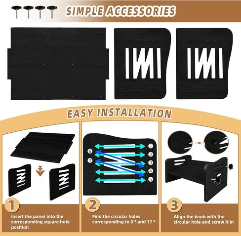 مسند قدم من الخيزران قابل للتعديل تحت المكتب، مسند قدم مريح مع ضبط 7 مستويات، مقعد مسند قدم مائل للمنزل والمكتب وغرفة النوم (خشب بورليوود) in Kuwait