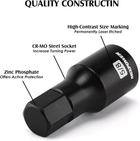 MIXPOWER 14-Piece Dr. Bit Socket Set, 2.5mm to 19mm, 1/4", 3/8" and 1/2" Drive, Cr-Mo Impact Grade, Metric, Hex Bit Socket in Kuwait