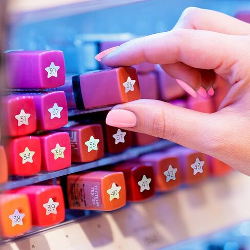 Sodknw 25 ورقة من 1 إلى 100 ملصق ليزر عاكس صغير مستدير بأرقام متتالية أشكال الحب ذاتية اللصق لتخزين المخزون وتنظيم الملصق (تصميم القلب) in Kuwait