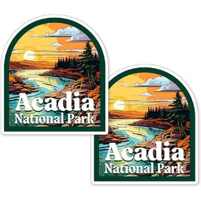 Acadia National Park Maine Sticker Adventure Souvenir Decal Vinyl Small Waterproof for Water Bottle Mug Passport Scrapbook Notebook Laptop Tumbler Skateboard Computer Phone 4"