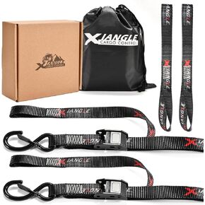 Motorcycle Tie Down Straps - 1.5in 6ft, Cam Buckle Tie Down Straps with Soft Loops, 3300lbs Break Strength, Perfect for Motorcycle, ATV and UTV Transport - 2 Pack