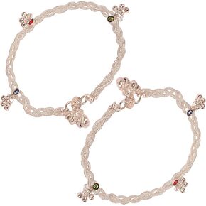 Touchstone NEW Indian Bollywood Handcrafted Multicolor Rhinestones Sweet Sound Style Definition Designer Jewelry Payal Paazeb Anklets in Silver Tone for Women.