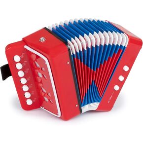 Kids Toy Accordion with 7 Vocal Keys. Portable Mini Musical Instrument with Easy to Carry Back Strap included. Ideal for Kids 3+ Purple