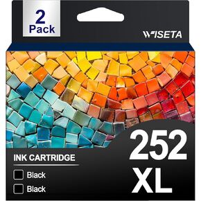 Wiseta Remanufactured Ink Cartridge Replacement for Epson 252XL 252 XL T252XL120 to use with Workforce WF-7110 WF-7720 WF-7710 WF-3620 WF-3620 WF-3640 (Black, Cyan, Magenta, Yellow 4 Pack)