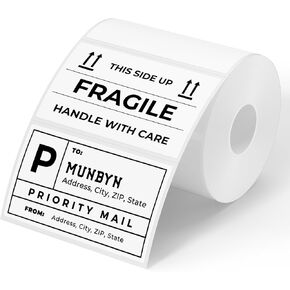 MUNBYN 3x2 Inch White Thermal Labels, Thermal Sticker Labels, Thermal Stickers for Price, Barcode, Mailing, Name, 500 Labels/1 Roll
