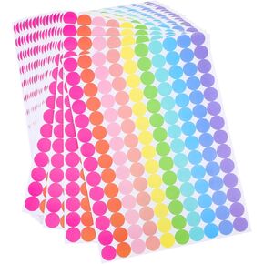 2800 Pieces 3/4 Inch 10 Color Diameter Color Coding Labels Colored Stickers Assorted Removable Stickers for Classrooms Offices Labeling Marking