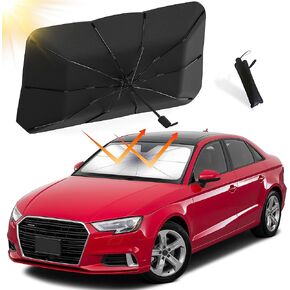 EcoNour Car Windshield Sunshade | Foldable Reflector Umbrella Sunshade for Cars, Blocks UV Rays Sun Visor Protector Sunshade to Keep Your Vehicle Cool and Damage Free (Large 55 inches x 31 inches)