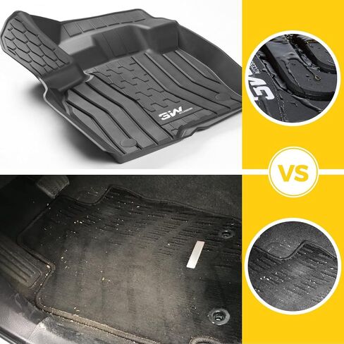 3W Floor Mats Compatible for Porsche Macan 2014-2024 TPE All Weather Custom Fit Floor Liner for Porsche Macan 1st and 2nd Row Full Set Car Mats Black in Saudi Arabia