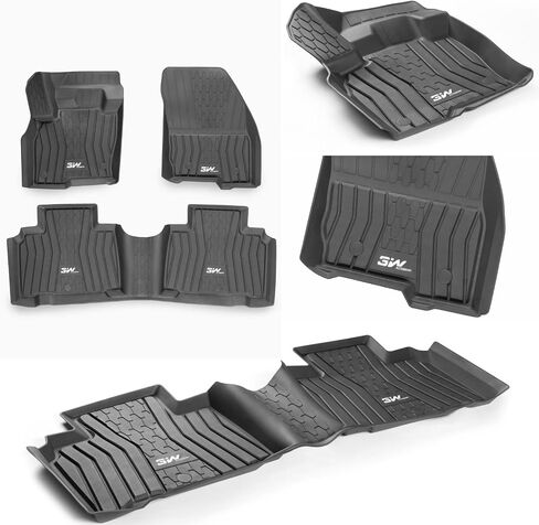 3W Floor Mats Compatible for Porsche Macan 2014-2024 TPE All Weather Custom Fit Floor Liner for Porsche Macan 1st and 2nd Row Full Set Car Mats Black in Saudi Arabia