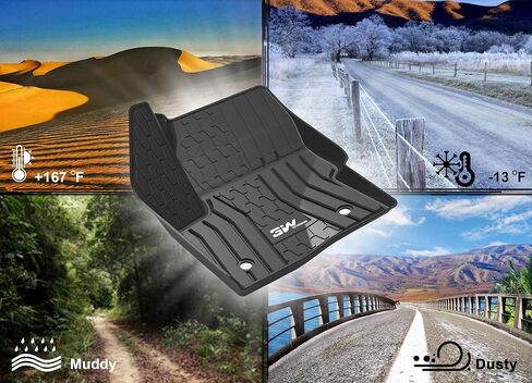 3W Floor Mats Compatible for Porsche Macan 2014-2024 TPE All Weather Custom Fit Floor Liner for Porsche Macan 1st and 2nd Row Full Set Car Mats Black in Saudi Arabia