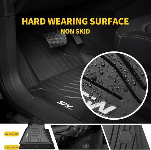 3W Floor Mats Compatible for Porsche Macan 2014-2024 TPE All Weather Custom Fit Floor Liner for Porsche Macan 1st and 2nd Row Full Set Car Mats Black in Saudi Arabia