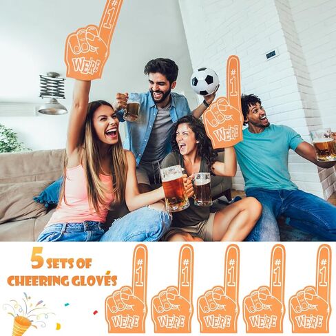 5Pack 18 Inch Giant Foam Finger We're Number 1 Foam Hand Cheerleading Foam Fingers Hand Cheerleading Foam Fingers for Sports Events Games Party Supplies in Saudi Arabia
