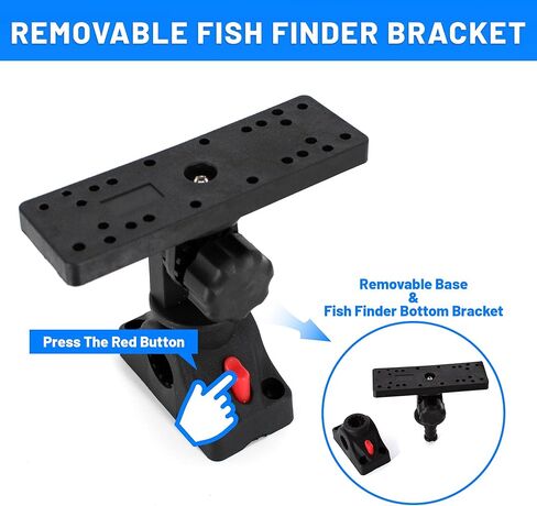 Fish Finder Mount Base with Mount Bracket, Removable Adjustable Boat Fish Finder Electronic Mount, Universal Marine Electronic Fish Finder Mount for Boat Canoe Kayak in Saudi Arabia