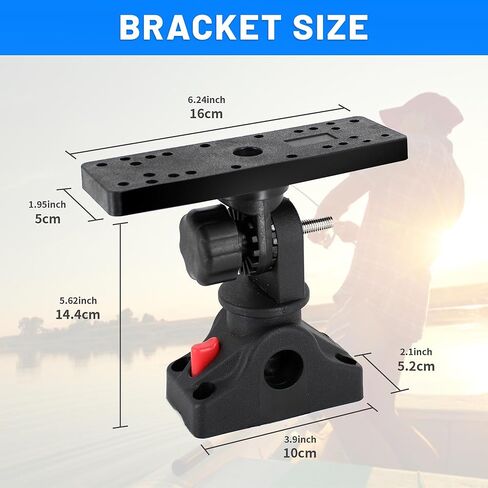 Fish Finder Mount Base with Mount Bracket, Removable Adjustable Boat Fish Finder Electronic Mount, Universal Marine Electronic Fish Finder Mount for Boat Canoe Kayak in Saudi Arabia